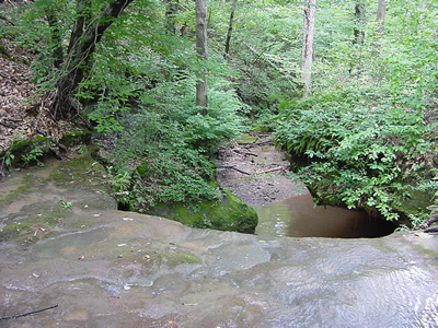 top view - scenic Riffle Waterfall (Riffle Falls) near Cottageville and Millwood, West Virginia